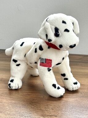 TY Beanie Baby RESCUE FDNY Dalmatian 2001 Flag 9/11 Dog Plush Stuffed Animal Toy